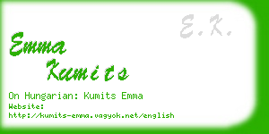 emma kumits business card